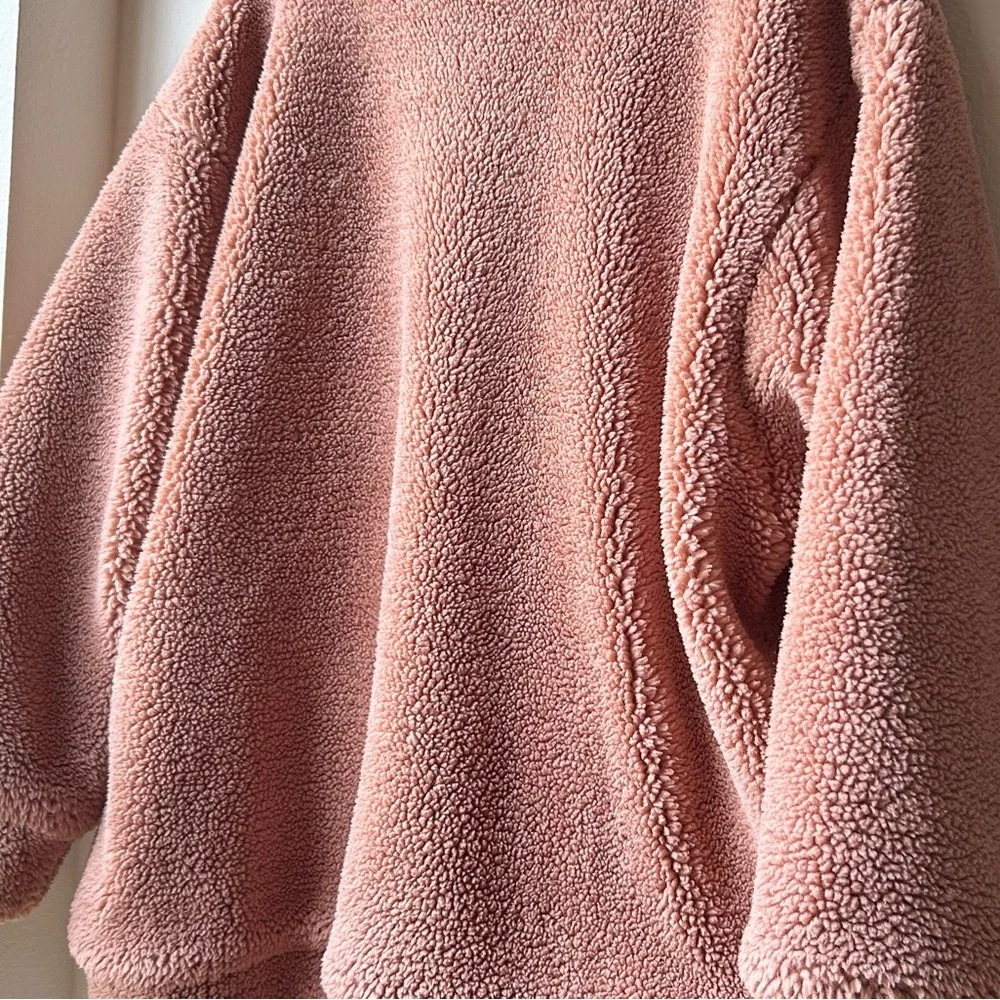ALO Yoga Norte Sherpa Faux Fur Coat Henna Brown Chocolate Sz L